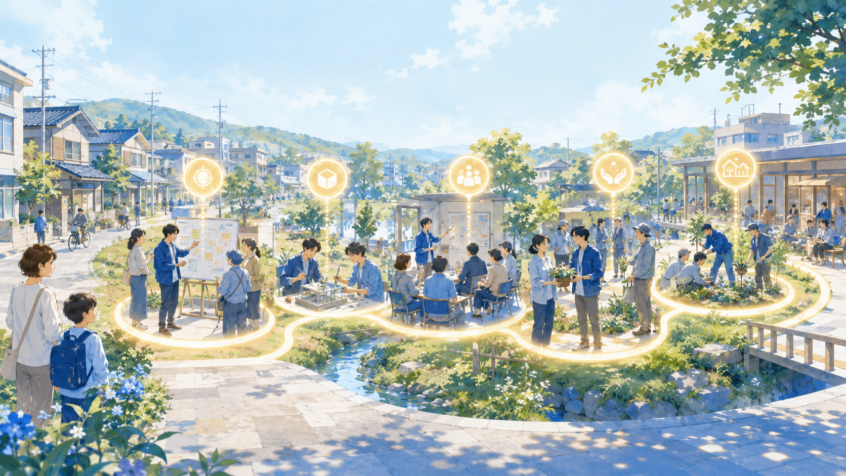 地域から始まる道が、勉強会、参加メンバー、政策実装へ進むロードマップ画像